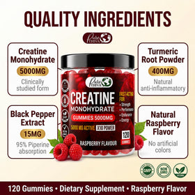 Gummies créatine PureThiva sur une table de sport