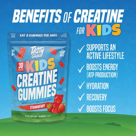 Gummies créatine TASTY GAINS au goût de framboise bleue