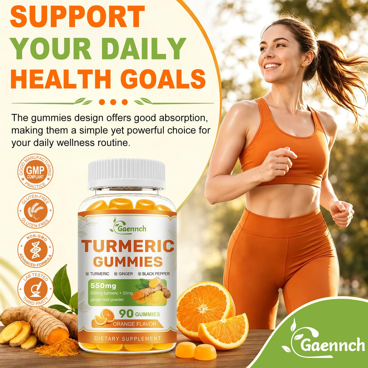 Gummies Curcuma et Gingembre Gaennch en usage quotidien