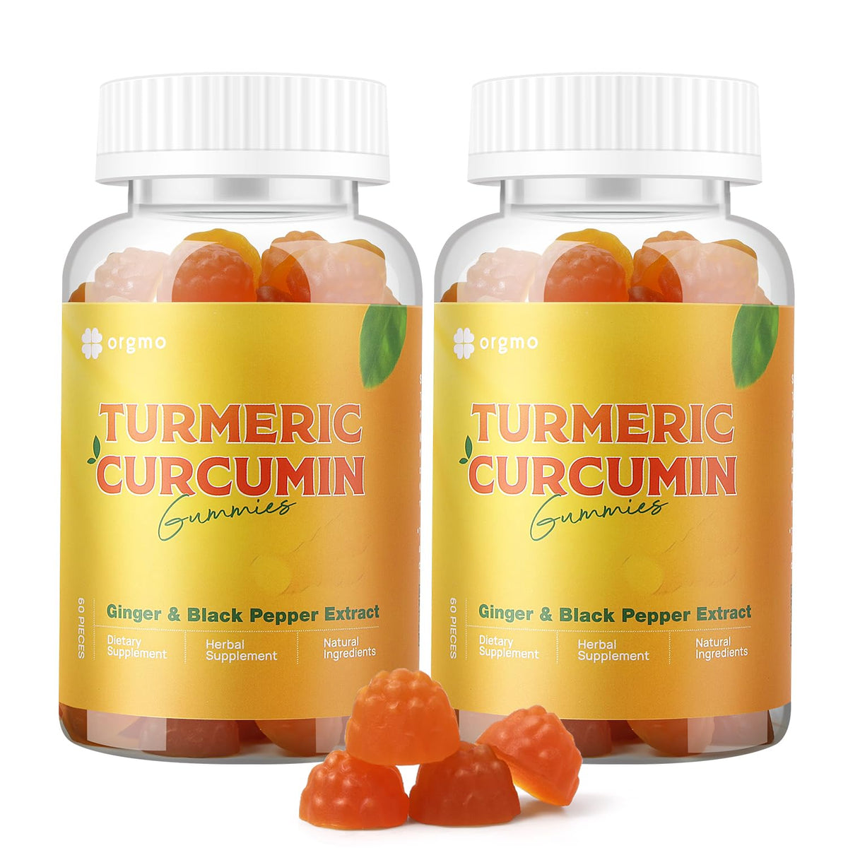 Gummies Curcuma et Gingembre ORGMO devant sur fond blanc