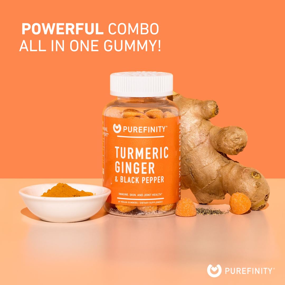 gummies curcuma gingembre avec fruits en arrière-plan