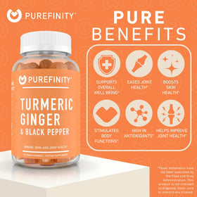 gummies curcuma gingembre PUREFINITY sur une table