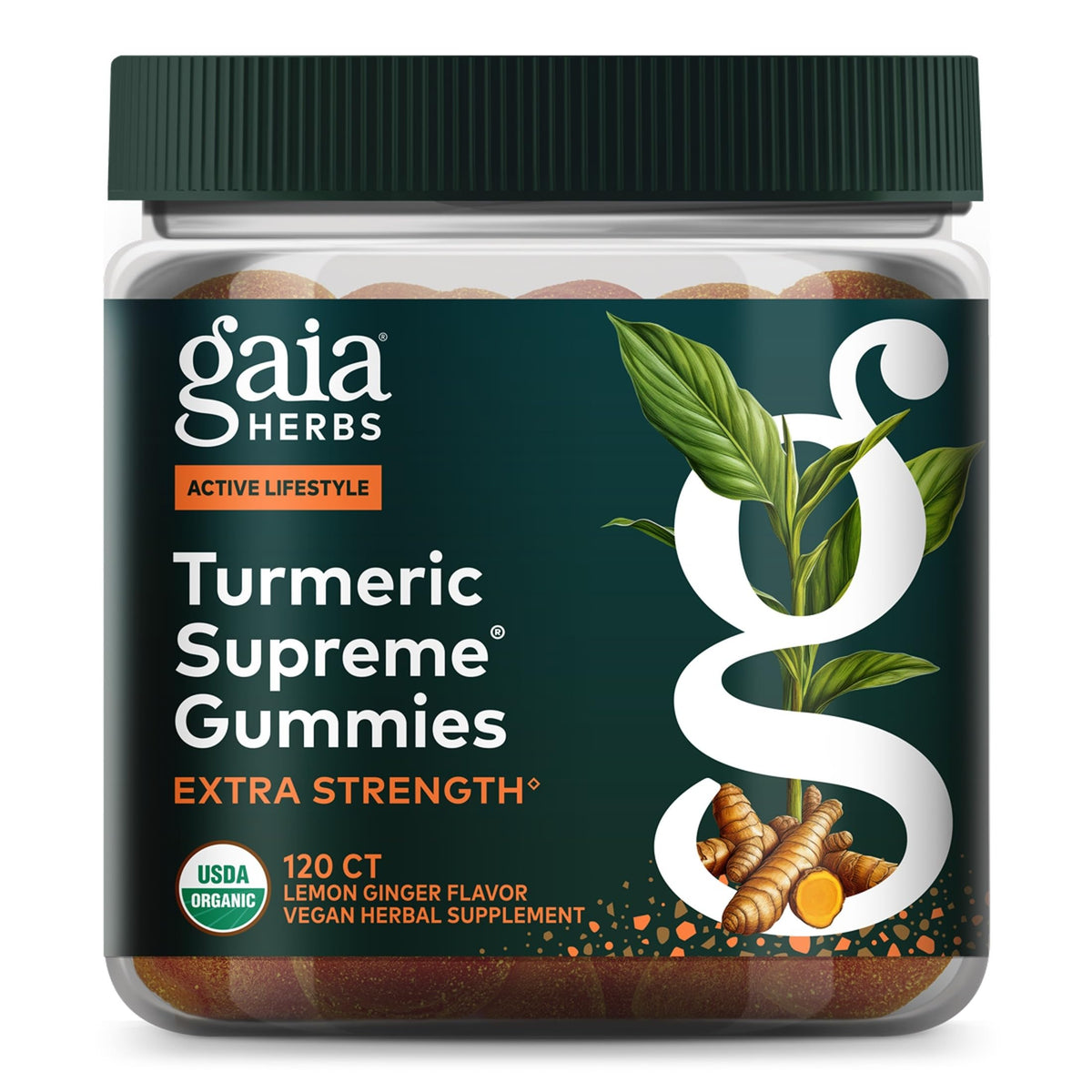 Gummies Curcuma Suprême Extra Fort de Gaia Herbs, pot de 120 unités
