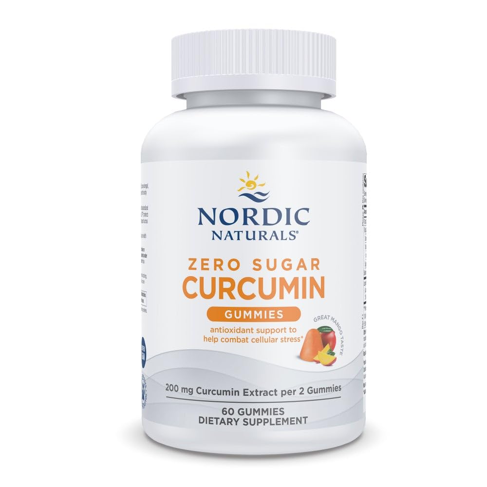 Gummies Curcumin Nordic Naturals vue de face avec emballage orange