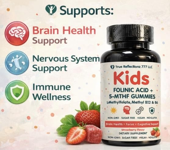 Gummies d'acide folinique avec B12 et B6, vue de près