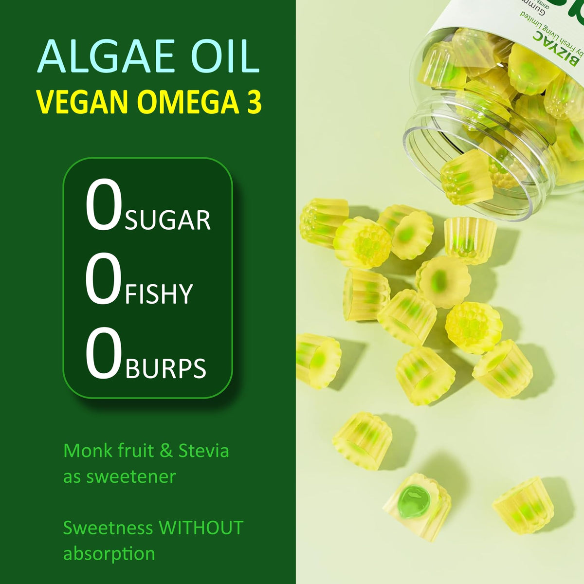 Gummies d'Algues Omega 3 BIZYAC dans une main