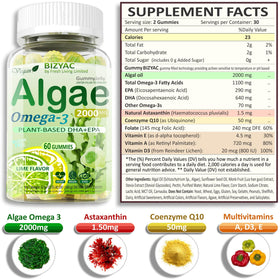 Gummies d'Algues Omega 3 BIZYAC en gros plan montrant la texture