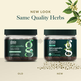 Gummies d'Ashwagandha Bio Gaia Herbs ouvertes