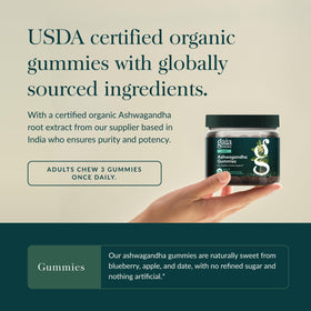 Gummies d'Ashwagandha Bio Gaia Herbs sur une table