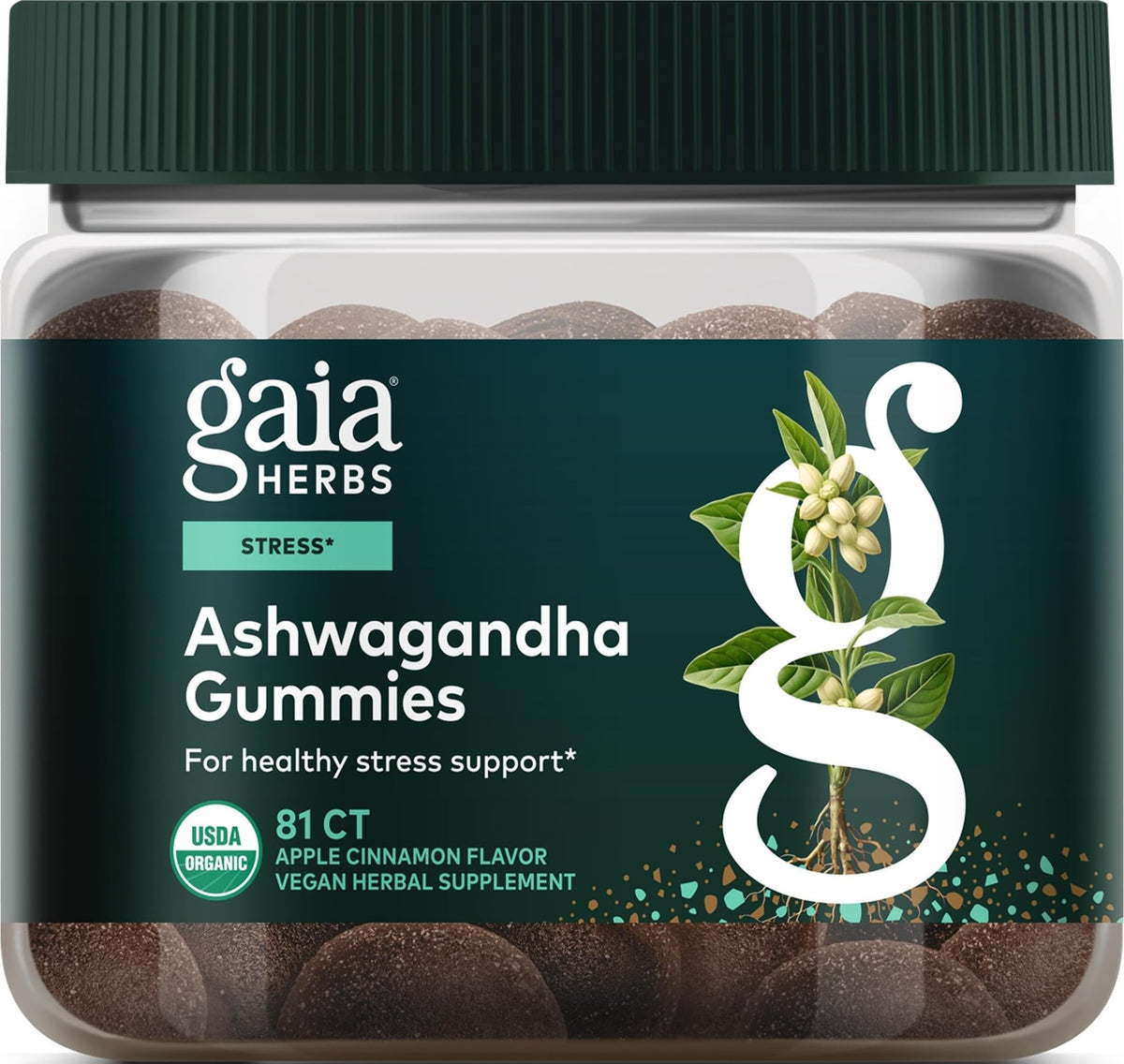 Gummies d'Ashwagandha Bio Gaia Herbs vue de face