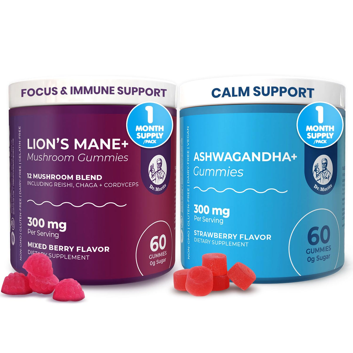 Gummies d'Ashwagandha DR. MORITZ, pot de 60 unités