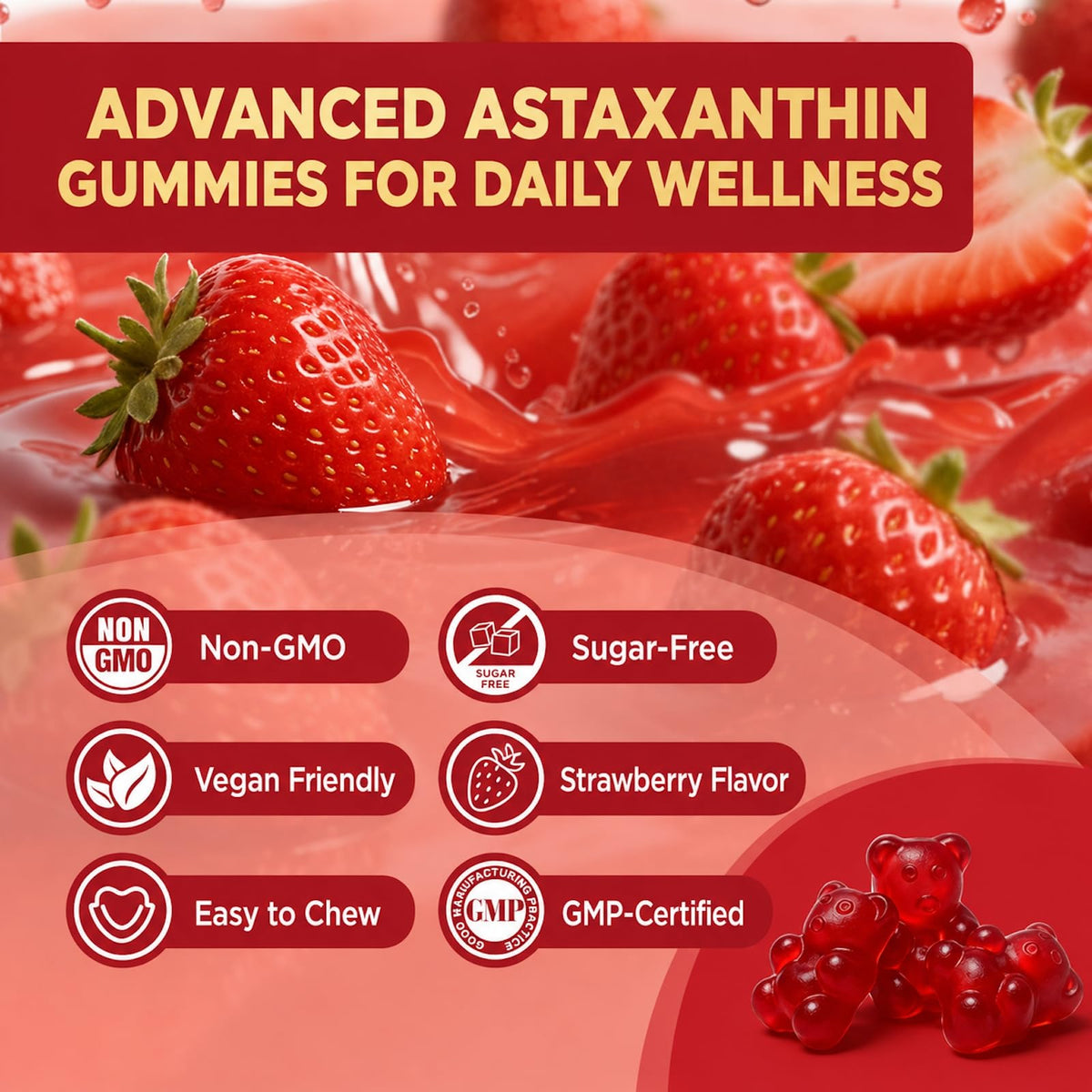 Gummies d'astaxanthine isLandear avec des fruits