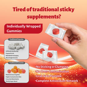 Gummies d'Astaxanthine RHYTHE ROLIXIAN sur un bureau
