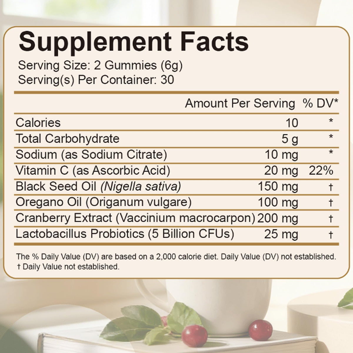 Gummies d'équilibre féminin JRR avec un fond neutre