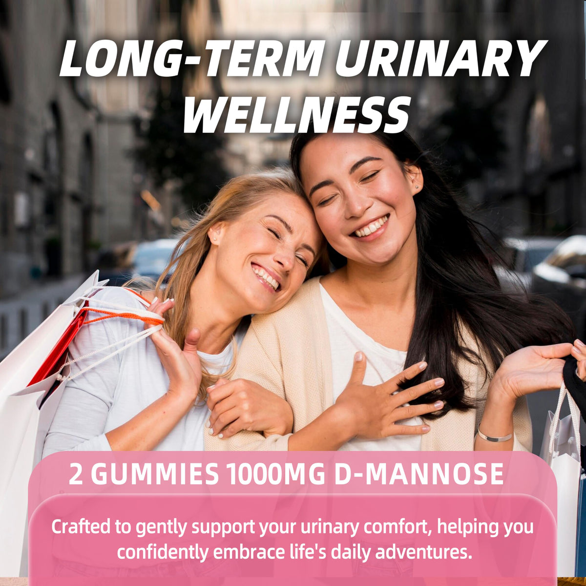Gummies D-Mannose Joywiit, vue de côté montrant la texture