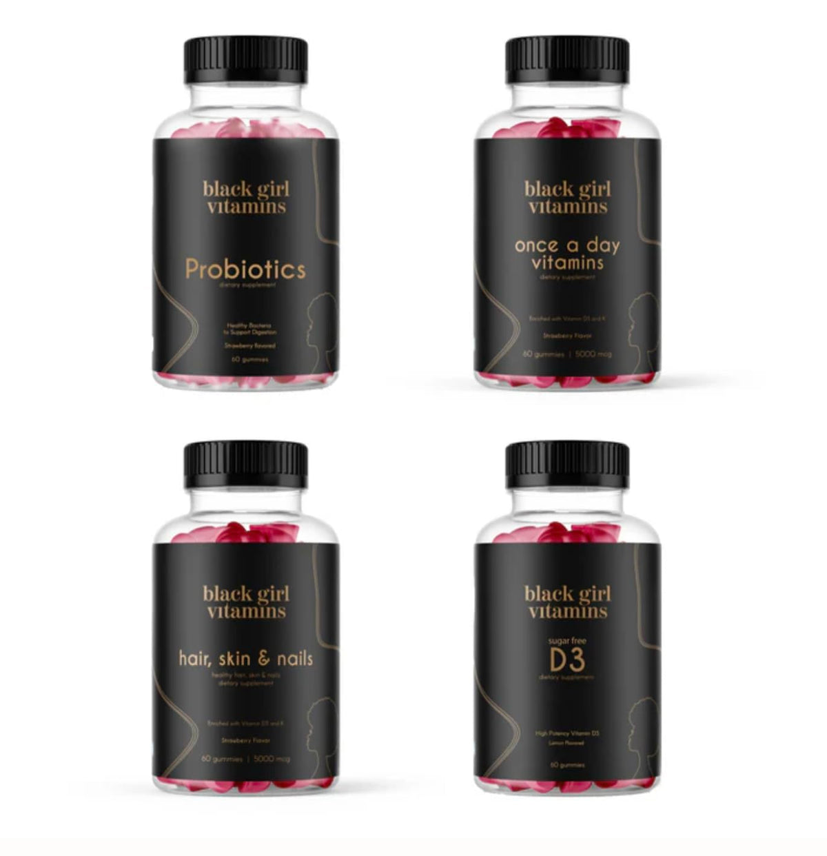 Gummies D3 de Black Girl Vitamins en boîte de 60 pièces