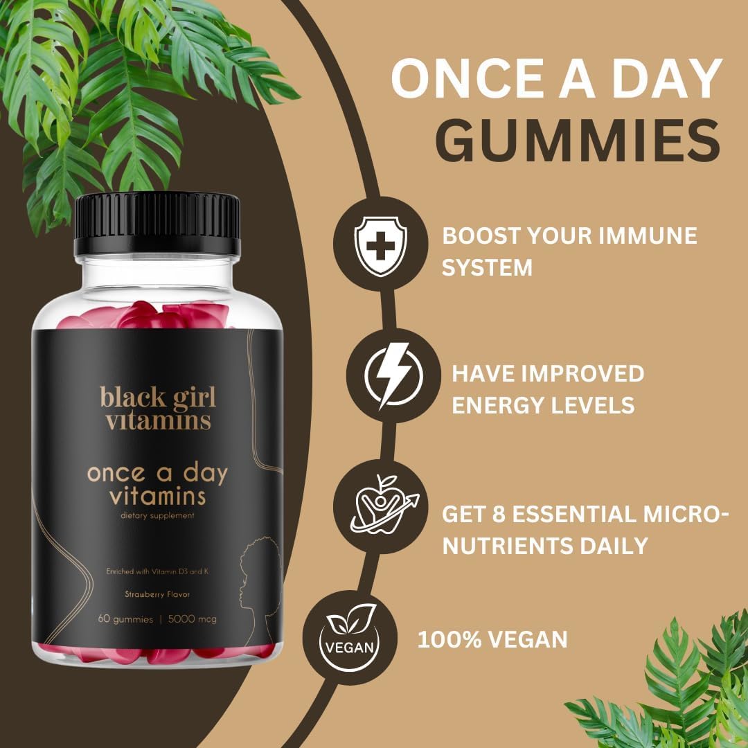 Gummies D3 de Black Girl Vitamins, vue de face avec étiquette