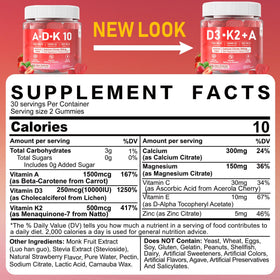 Gummies D3 + K2 + A EnvyCure, vue de face avec étiquette