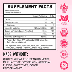 Gummies D3 K2 Calcium en main avec arrière-plan nature