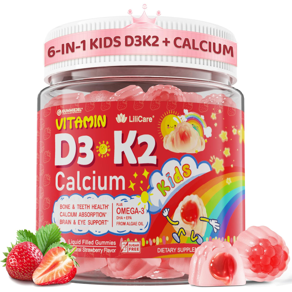 Gummies D3 K2 Calcium LILICARE 60 comprimés vue de face