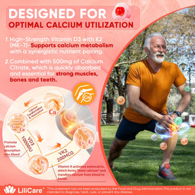 Gummies D3 K2 LILICARE 5000 IU 60 pièces avec une main