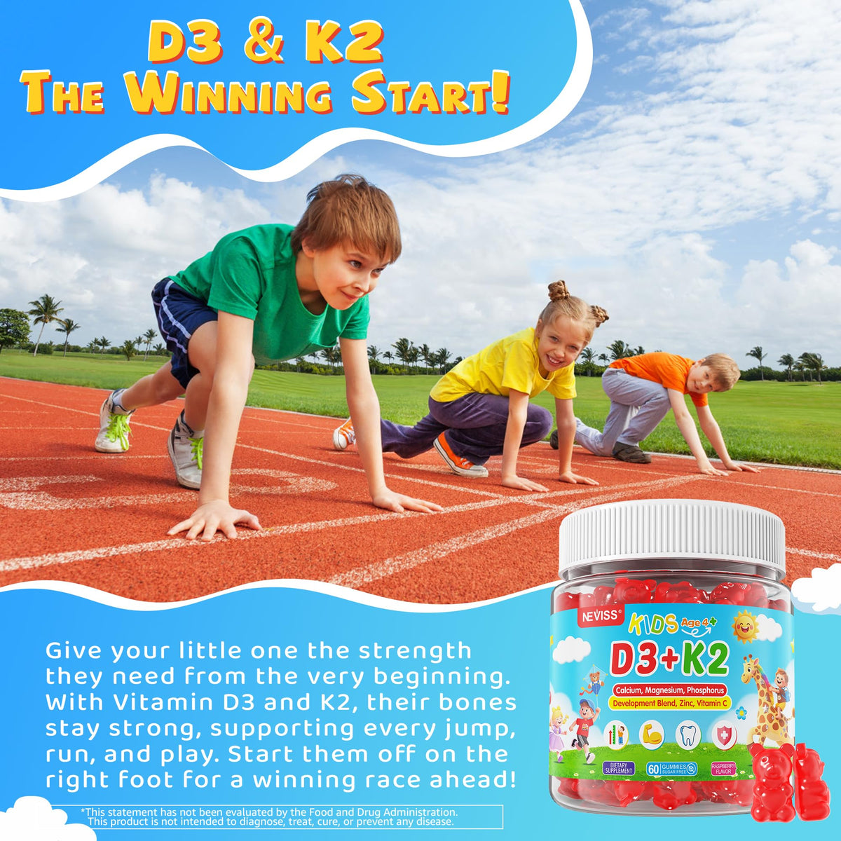Gummies D3 K2 NEVISS, dosage recommandé