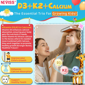 Gummies D3 K2 NEVISS, présentation sur une table