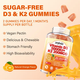 Gummies D3 K2 ZEGBALP étiquette nutritionnelle