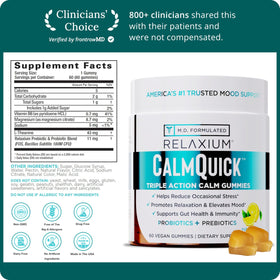 Gummies daily wellness Calm ingrédients clés sur l'étiquette