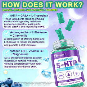 Gummies de 5HTP ELLAMENTZ sur fond blanc