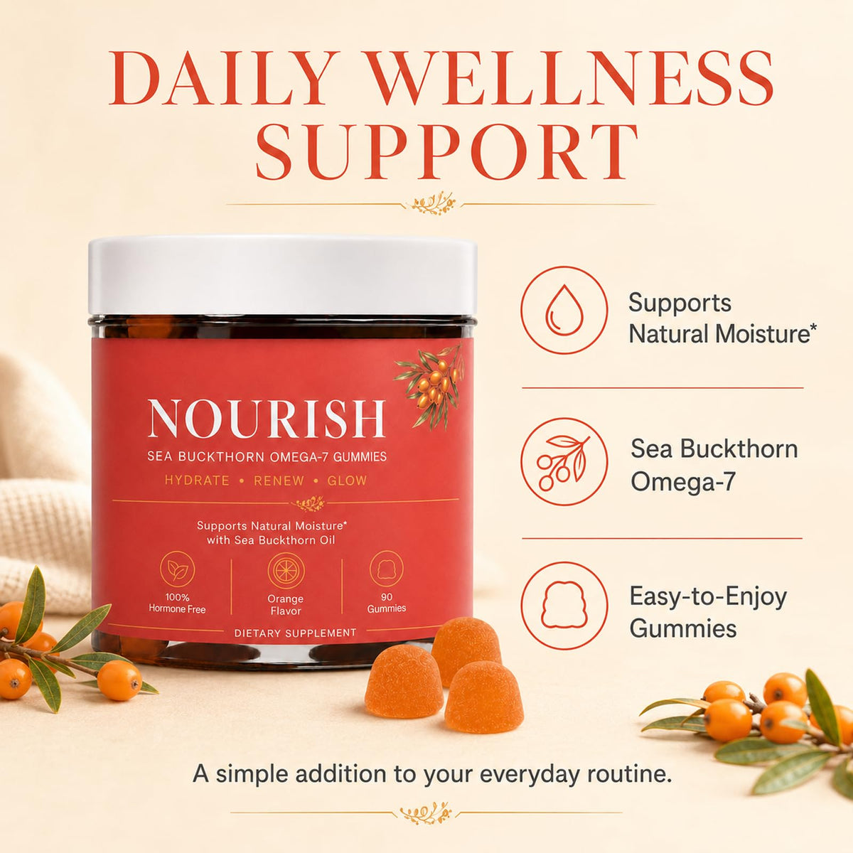 Gummies de Baies de Goji Omega-7 Lumvelle Organics, arrière du pot