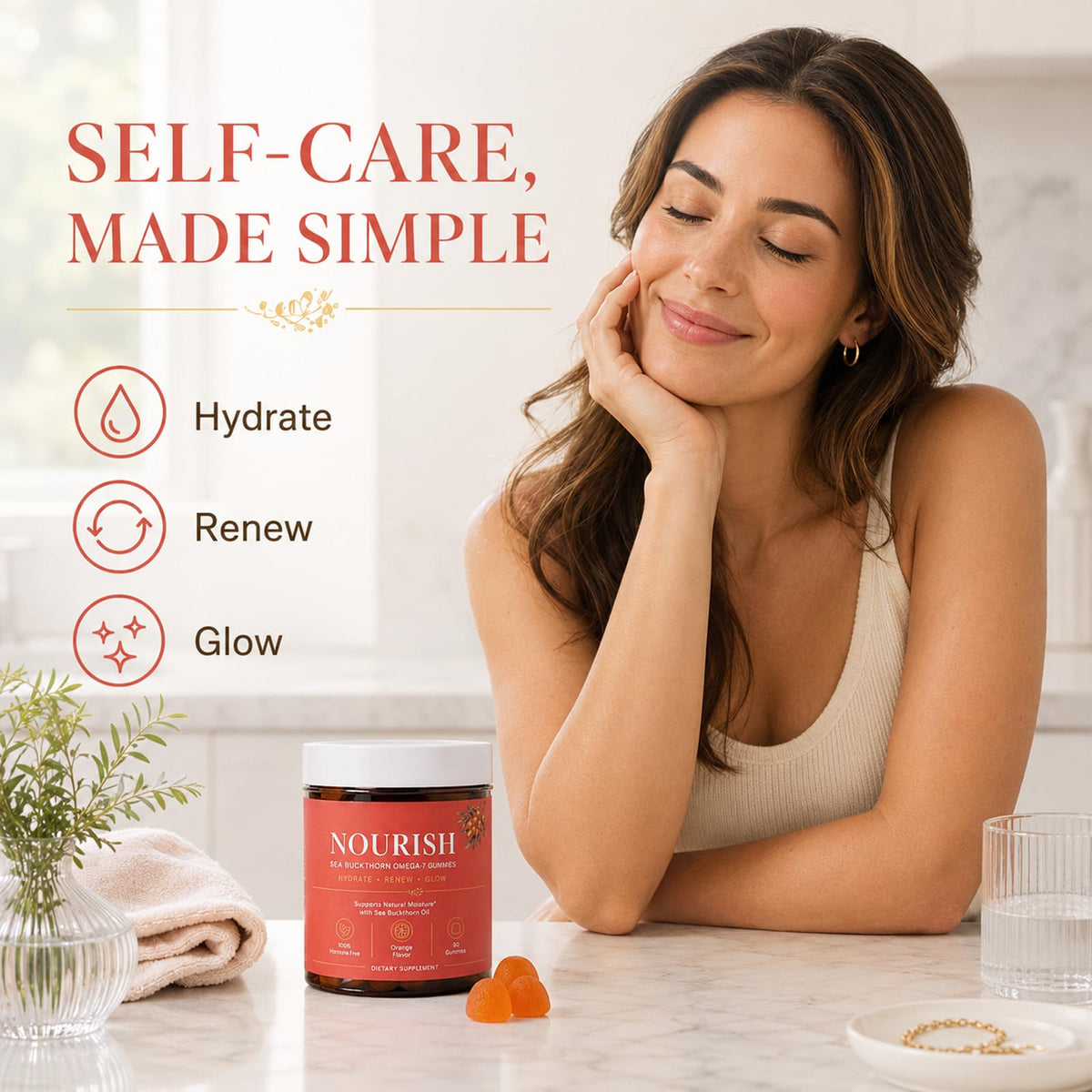 Gummies de Baies de Goji Omega-7 Lumvelle Organics, goût orange