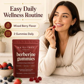 Gummies de berbérine DAISYTREE avec un fond de cuisine