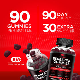 Gummies de Berbérine Effective Nutra sur une table, proche