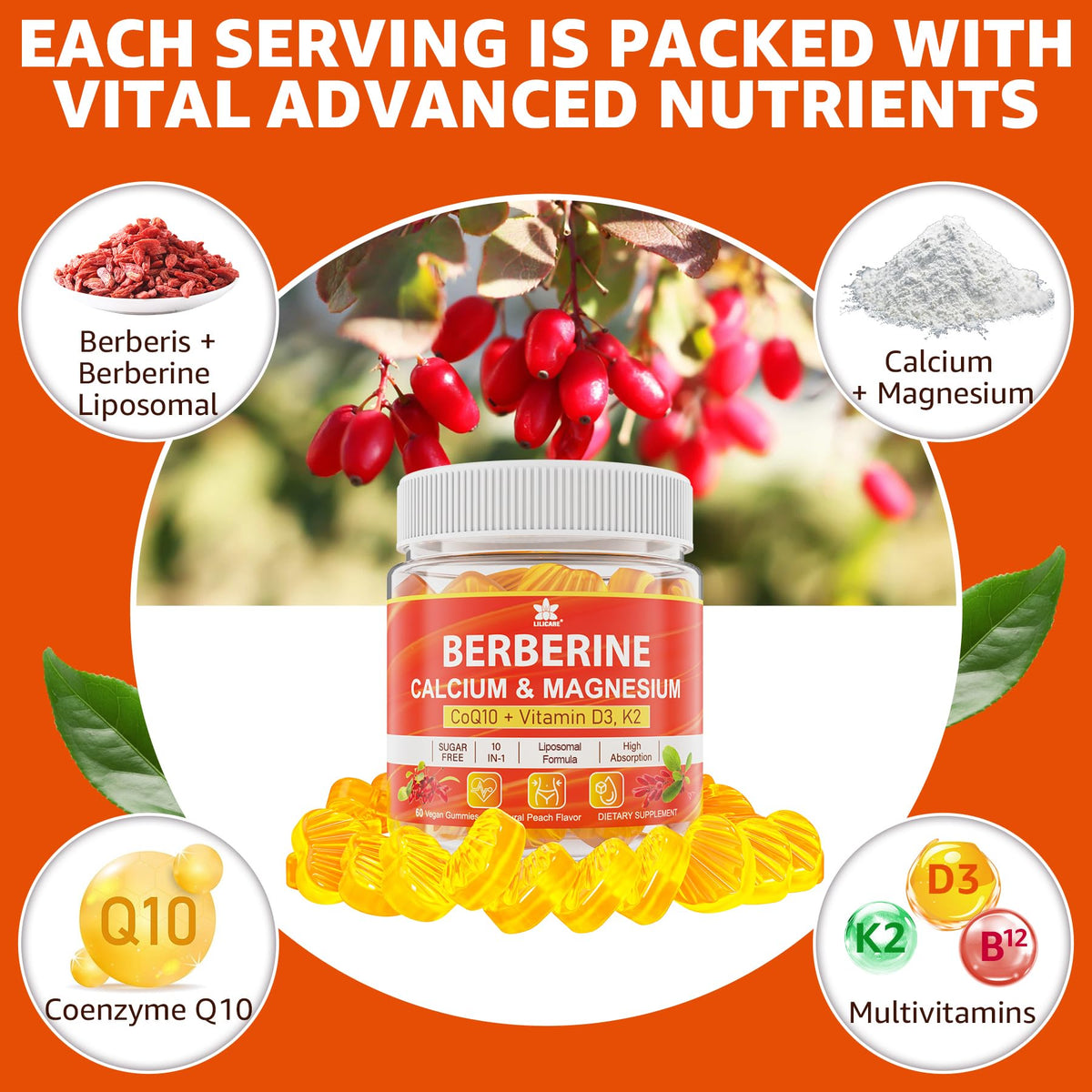Gummies de Berbérine LILICARE dans un bol