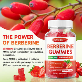 Gummies de berbérine MEENCCD avec étiquette visible