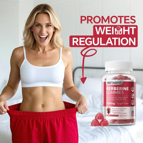 Gummies de berbérine VEETAGYO 1500mg, gros plan sur une gummy