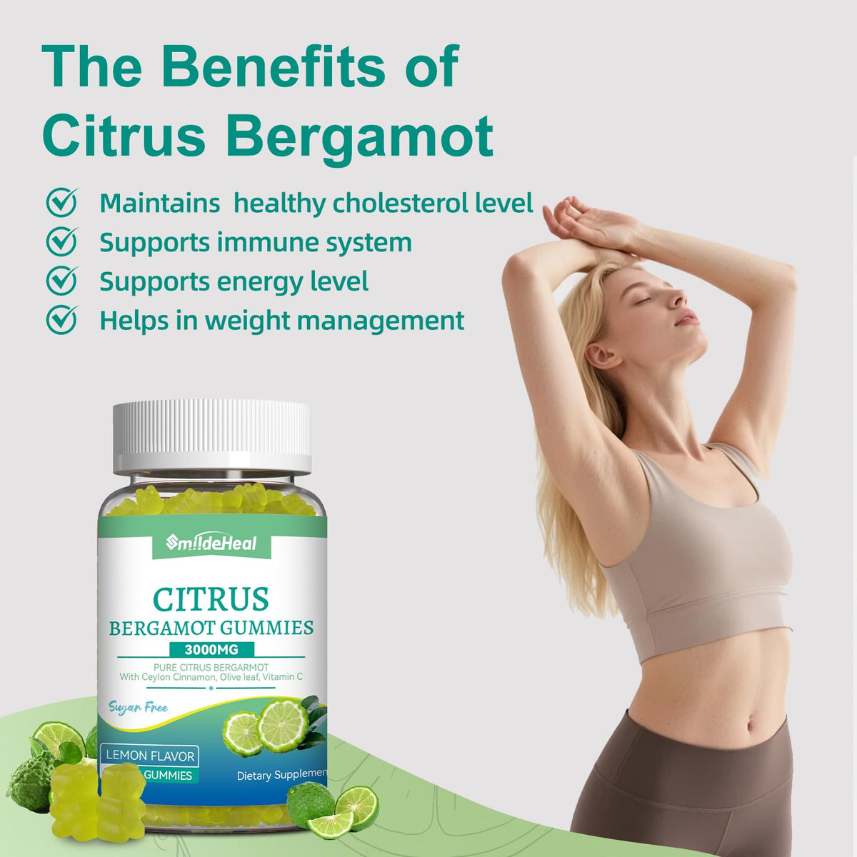 Gummies de Bergamote Citronnée SmildeHeal, détail des ingrédients