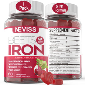 Gummies de betterave avec fer NEVISS, pot de 599g