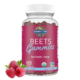 Gummies de Betterave Garden of Life, emballage avant avec framboises