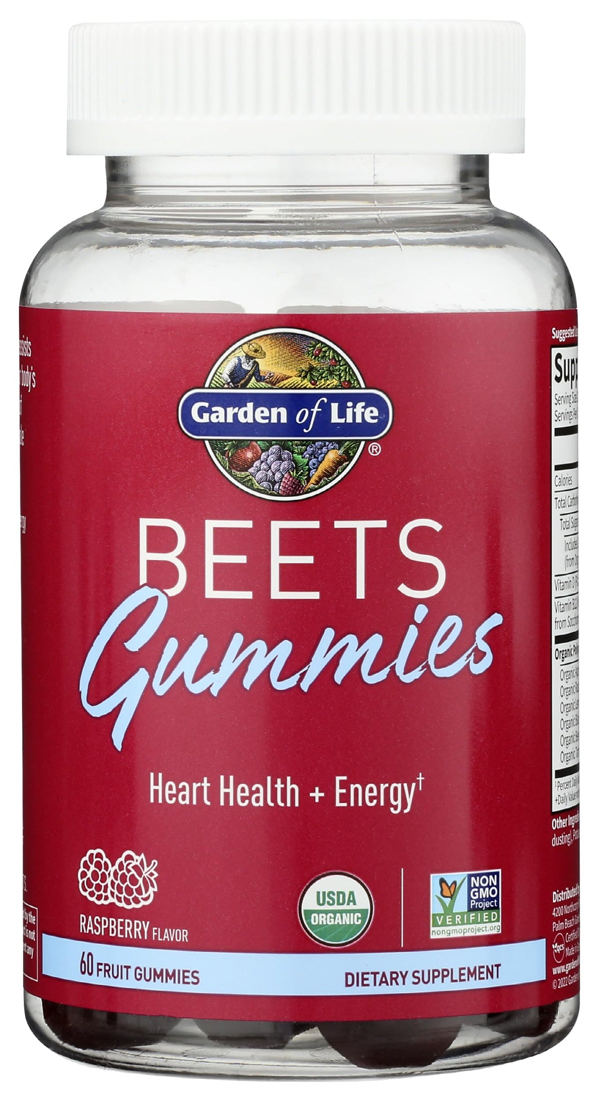 Gummies de Betterave Garden of Life, présentation sur une table