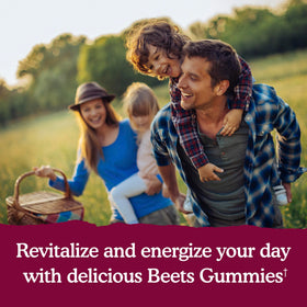 Gummies de Betterave Garden of Life, texture de gummy au goût de framboise