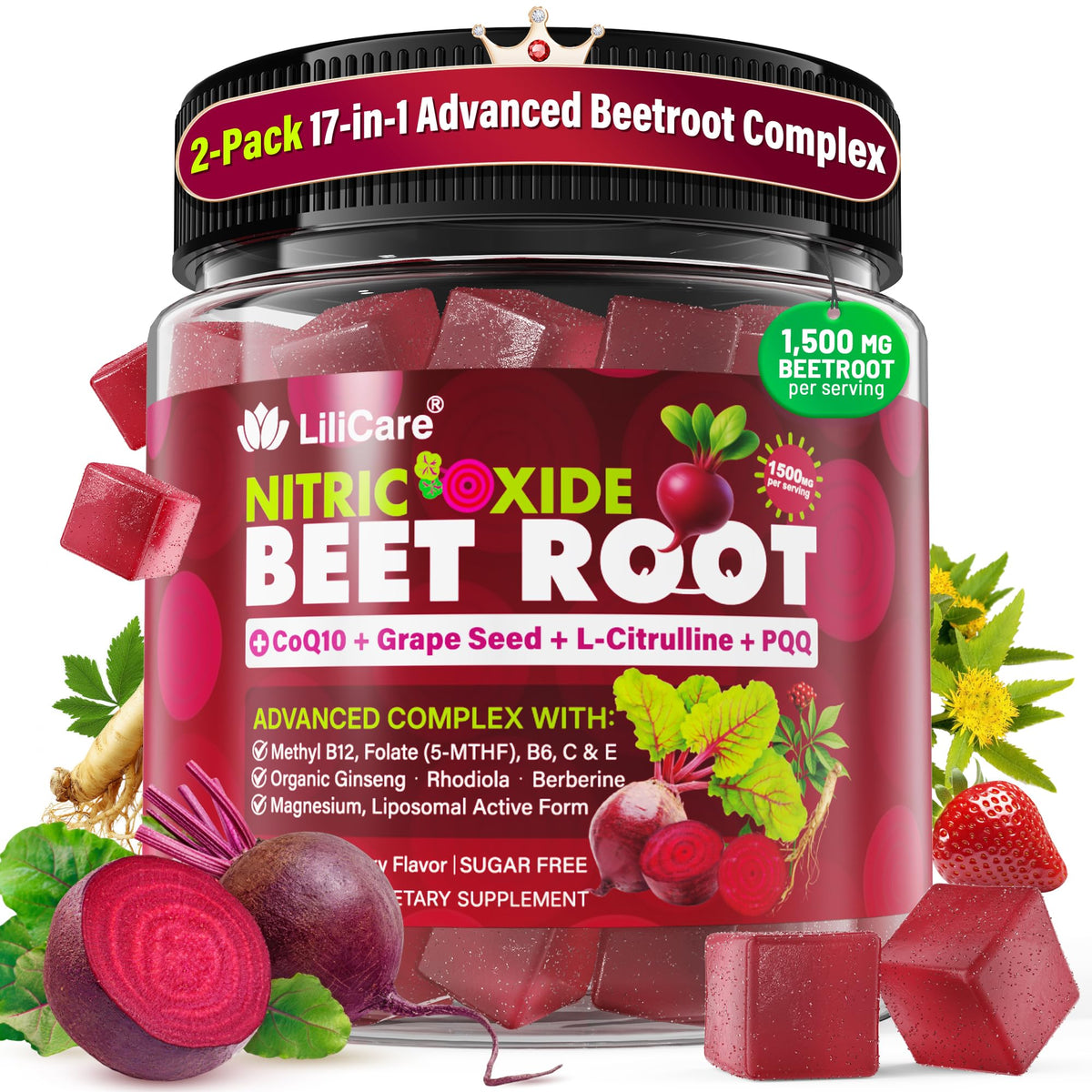 Gummies de Betterave LILICARE vue avant avec emballage