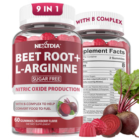 Gummies de betterave Nextdia 1200mg avec L-Arginine, vue de face