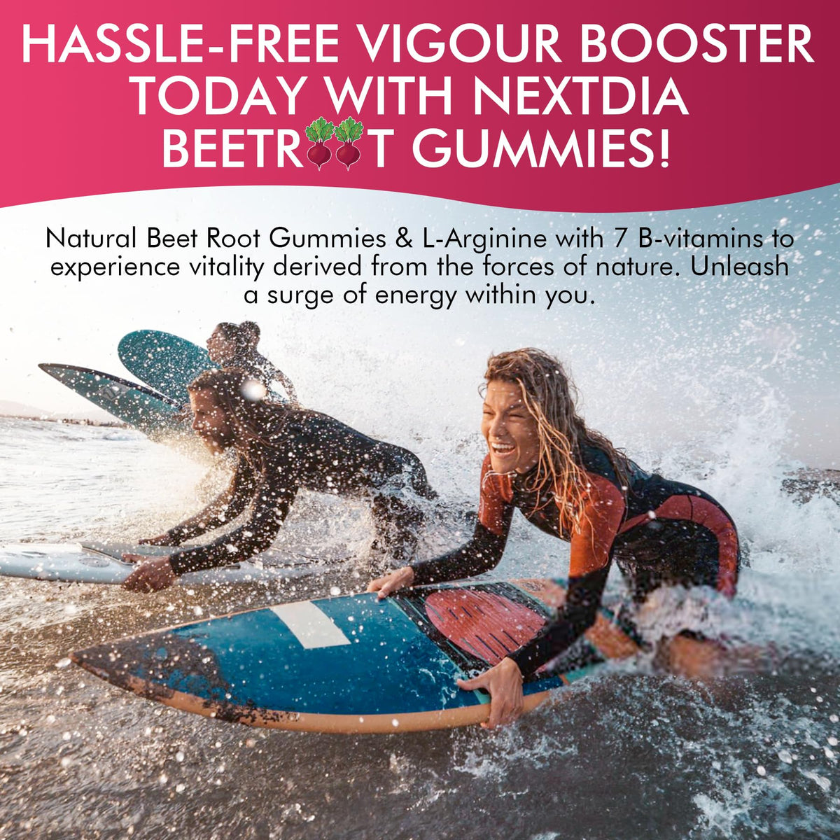 Gummies de betterave Nextdia avec des betteraves fraîches