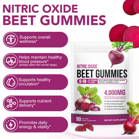 Gummies de Betterave Tooffi, vue de côté avec une main