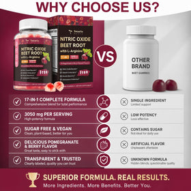 Gummies de betterave Totaria 3050MG sur une table