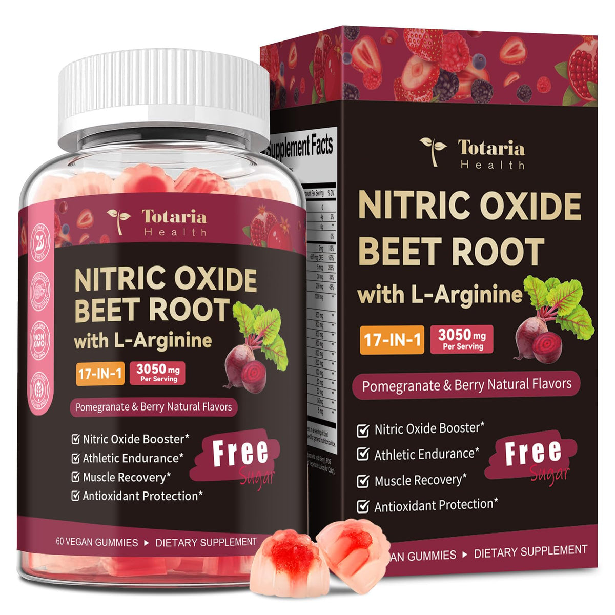 Gummies de betterave Totaria 3050MG vue de face