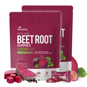 Gummies de Betterave VivoNu 8-en-1 en sachet avec 60 gummies