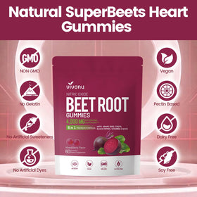 Gummies de Betterave VivoNu, deux gummies sur une surface blanche